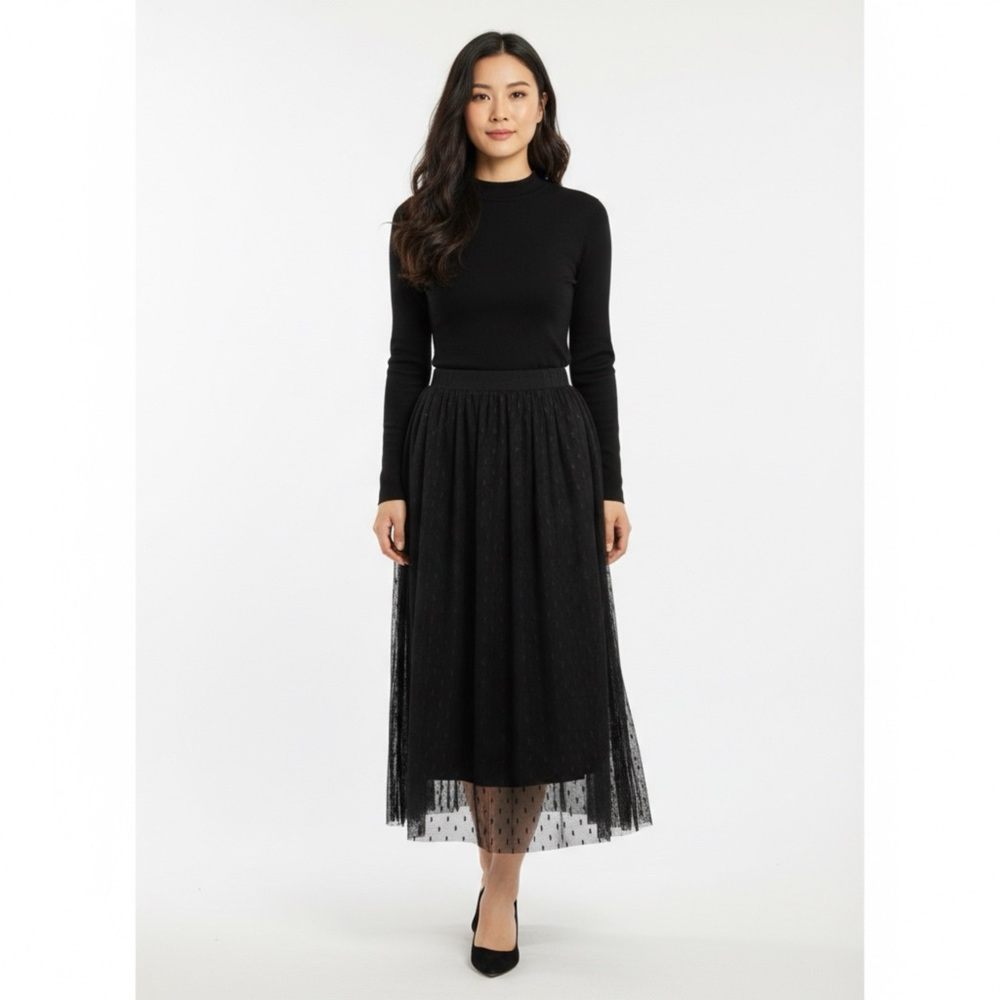 Black lined shirt with lace overlay